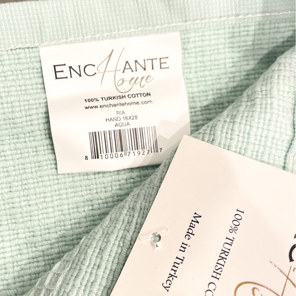 ENCHANTE HOME Ria Turkish Towel Set 14 Piece Set - Aqua Color NWT - Picture 5 of 5